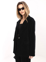 Czarna sztruksowa marynarka z imitacją kieszeni RUE PARIS