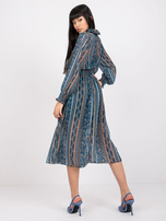 Ciemnoniebieska sukienka we wzory Ava