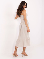 Beżowa muślinowa sukienka na ramiączkach