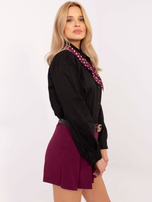 Hurt Czarna klasyczna koszula z apaszką w grochy