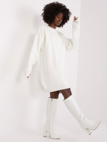 Hurt Ecru damska sukienka z okrągłym dekoltem RUE PARIS