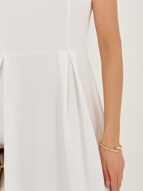 Ecru elegancka sukienka na wesele