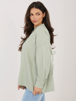 Khaki rozpinana koszula z domieszką lnu