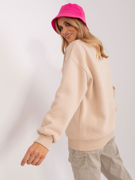 Hurt Beżowa bluza bez kaptura z ociepleniem