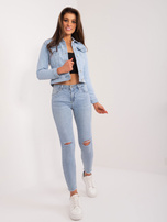 Hurtownia Niebieskie dopasowane jeansy damskie