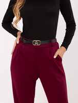 Bordowe eleganckie spodnie dresowe