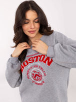 Hurt Jasnoszara melanżowa bluza oversize z napisem