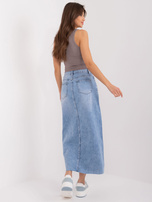 Hurt Niebieska midi spódnica jeansowa z nadrukiem