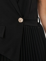 Czarna midi sukienka z kołnierzem RUE PARIS 