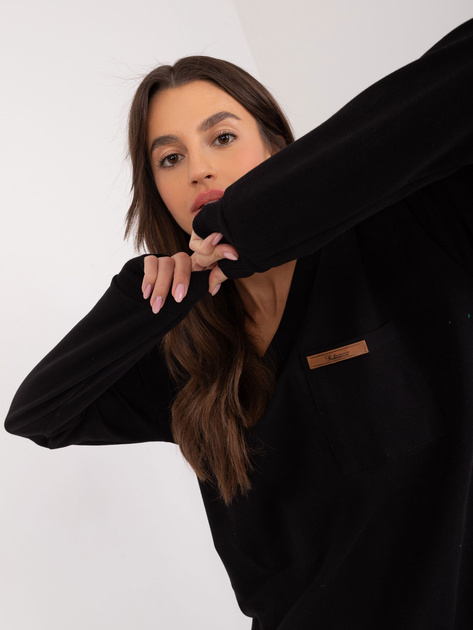 Hurt Czarna casualowa bluzka z dekoltem V