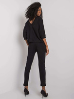 Czarny komplet bawełniany z aplikacją Jane RUE PARIS