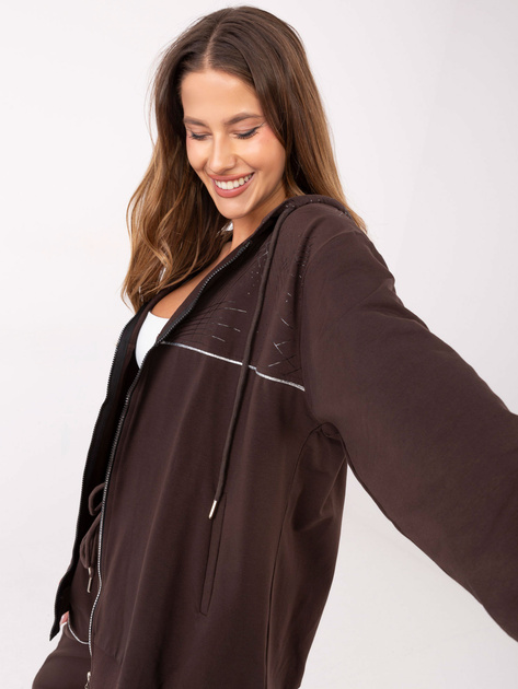 Czekoladowy dwuczęściowy komplet z bluzą oversize