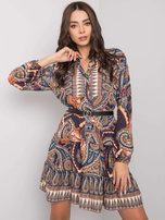 Ciemnoniebieska sukienka z nadrukiem Milah