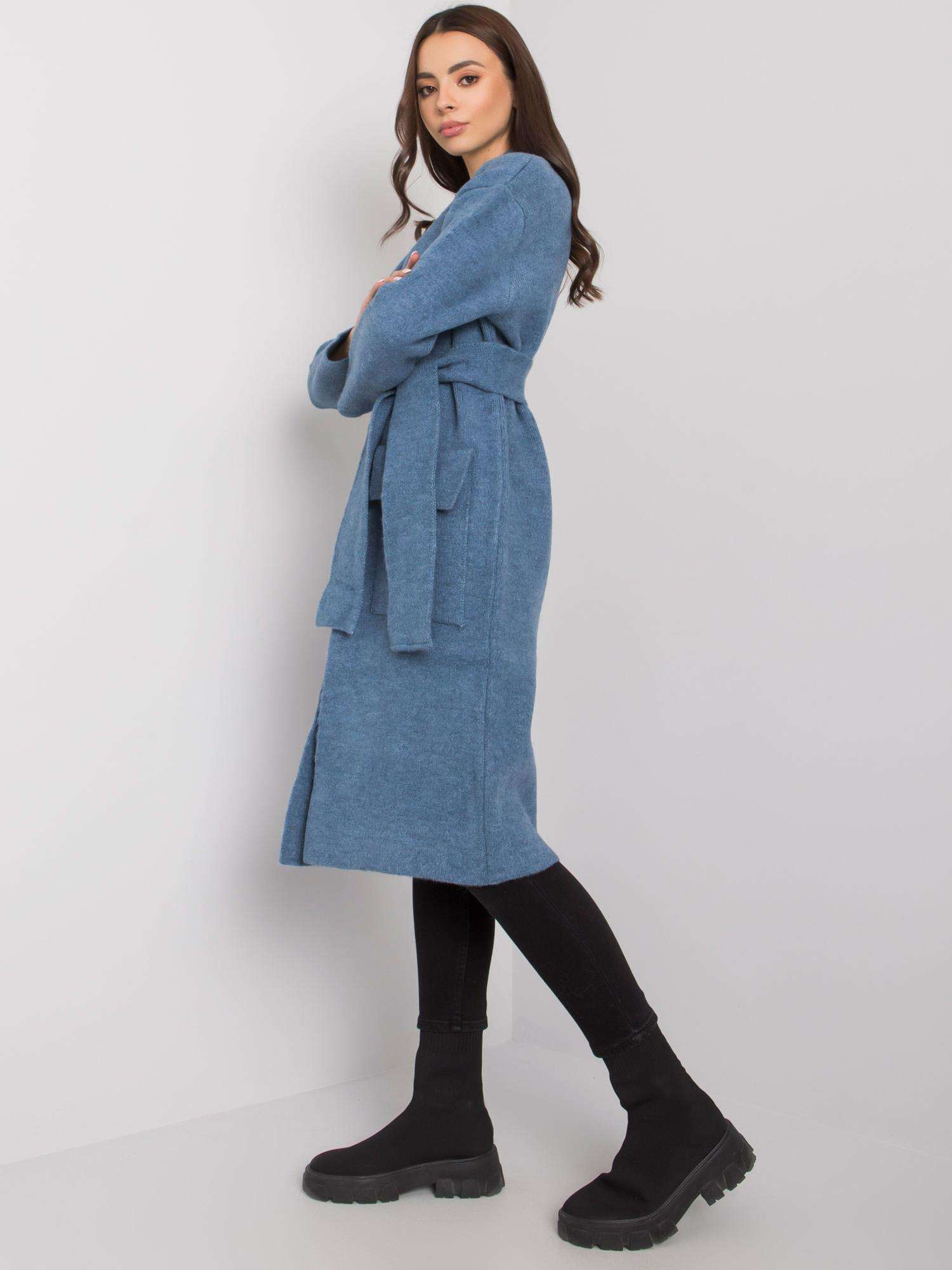 Blauer Cardigan mit Bindung Cordie RUE PARIS.