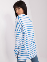 Hurtownia Biało-niebieska bluzka oversize w paski