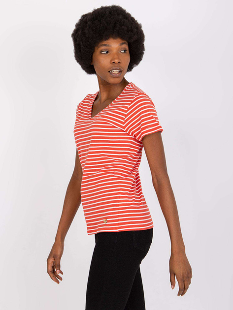 Pomarańczowy t-shirt damski z bawełny STITCH & SOUL