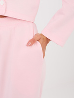 Jasnoróżowy komplet z dwurzędową marynarką RUE PARIS 