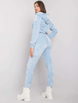 Hellblauer zweiteiliger Velour-Set Darien.
