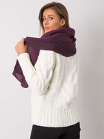 Fioletowy szalik z dzianiny