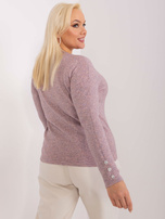 Hurt light pink melange plus size sweater.