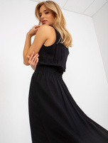 Hurt Czarna maxi sukienka z falbaną bez rękawów FRESH MADE