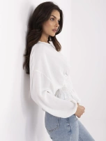 Biała bluzka z elastycznym marszczeniem SUBLEVEL 