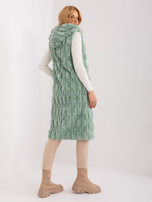 Hurtownia Pistacjowa długa kamizelka zimowa