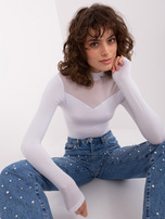 Hurtownia Biała bluzka longsleeve basic z wiskozy BASIC FEEL GOOD