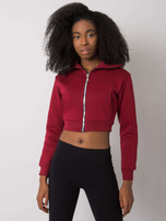 Bordowa krótka rozpinana bluza dresowa Ann RUE PARIS 