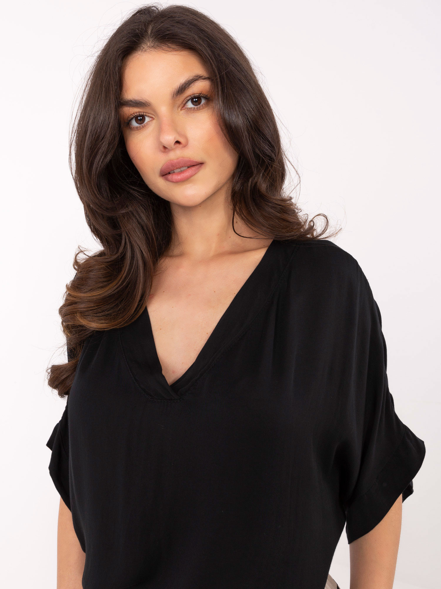 Černá oversize blůza na léto OCH BELLA.