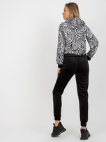 Hurt Biało-czarny komplet welurowy z bluzą w zebrę RUE PARIS