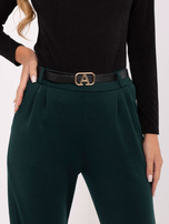 Ciemnozielone dresowe spodnie z długimi ściągaczami