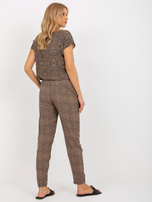 Hurt Brązowe lekkie spodnie z materiału w panterkę SUBLEVEL