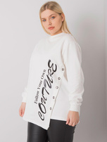 Ecru asymmetrical blouse plus size Elfriede