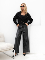 Black short jacket with a blazer cut.