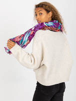 Hurtownia Fioletowa kwiatowa chusta z bawełny