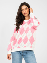 Różowa bluza oversize w geometryczne wzory