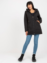 Hurtownia Czarna dwustronna kurtka przejściowa z kapturem