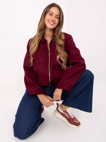 Burgundowa damska kurtka typu baloon RUE PARIS