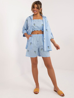 Hurt light blue three-piece summer set made of cotton.