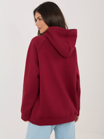 Bordowa damska bluza oversize z kapturem RUE PARIS 