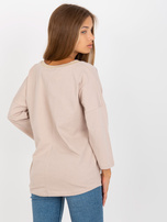 Hurt Beżowa bluzka na co dzień z bawełny RUE PARIS 