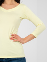 Pastelowa żółta bluzka basic z bawełny RUE PARIS  