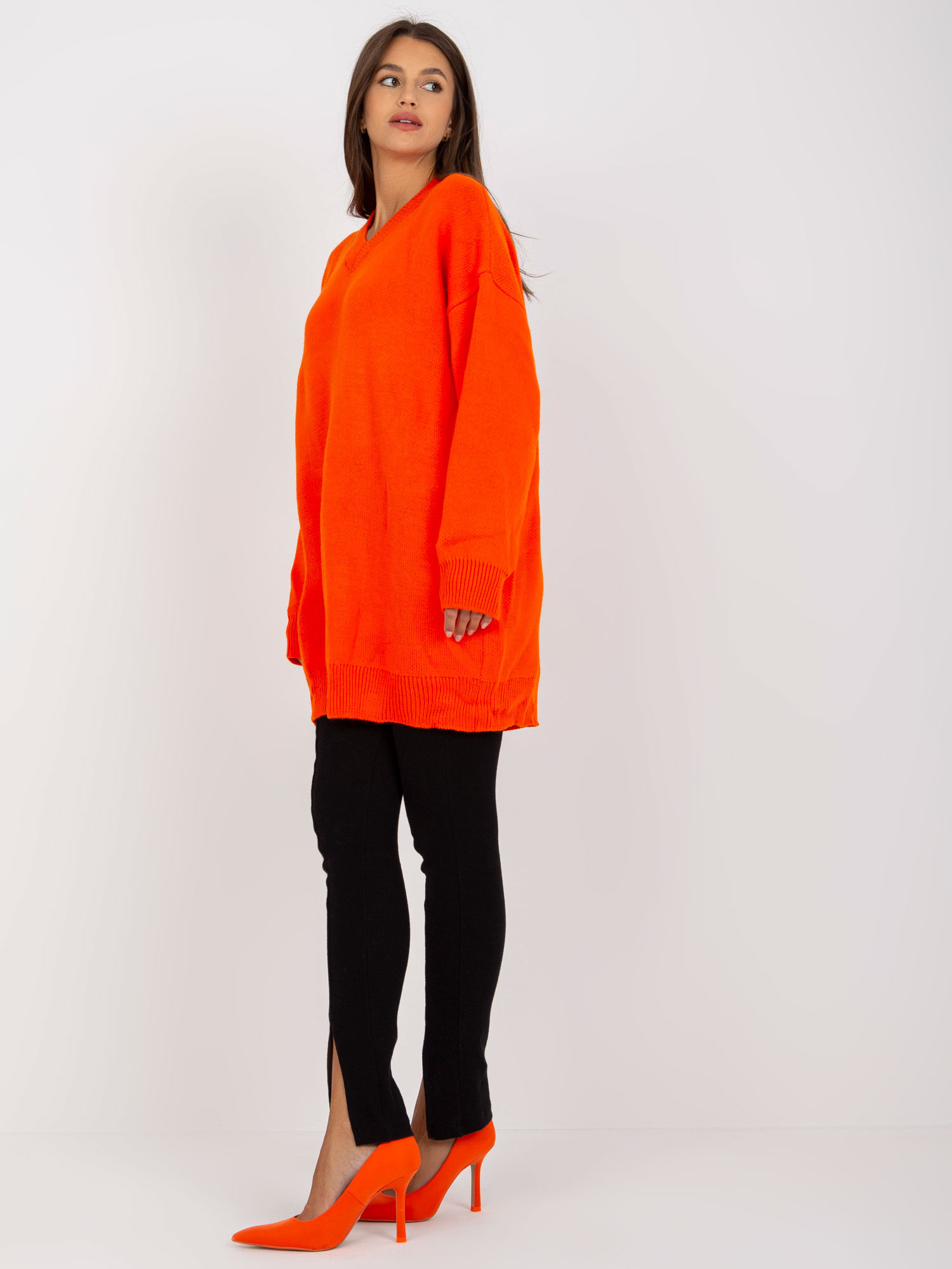 Pomarańczowa sukienka dzianinowa oversize RUE PARIS