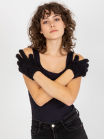 Hurtownia Czarne damskie rękawiczki zimowe