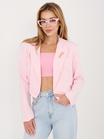 Light pink short balloon-style jacket.
