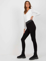 Hurt Czarne dopasowane legginsy na co dzień z bawełny 