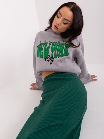 Hurtownia Szara bluza z kapturem z bawełny