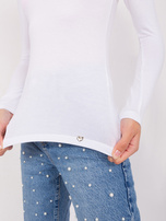 Hurtownia Biała bluzka longsleeve basic z wiskozy BASIC FEEL GOOD