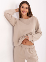 Beżowy dwuczęściowy komplet w jednolitym kolorze